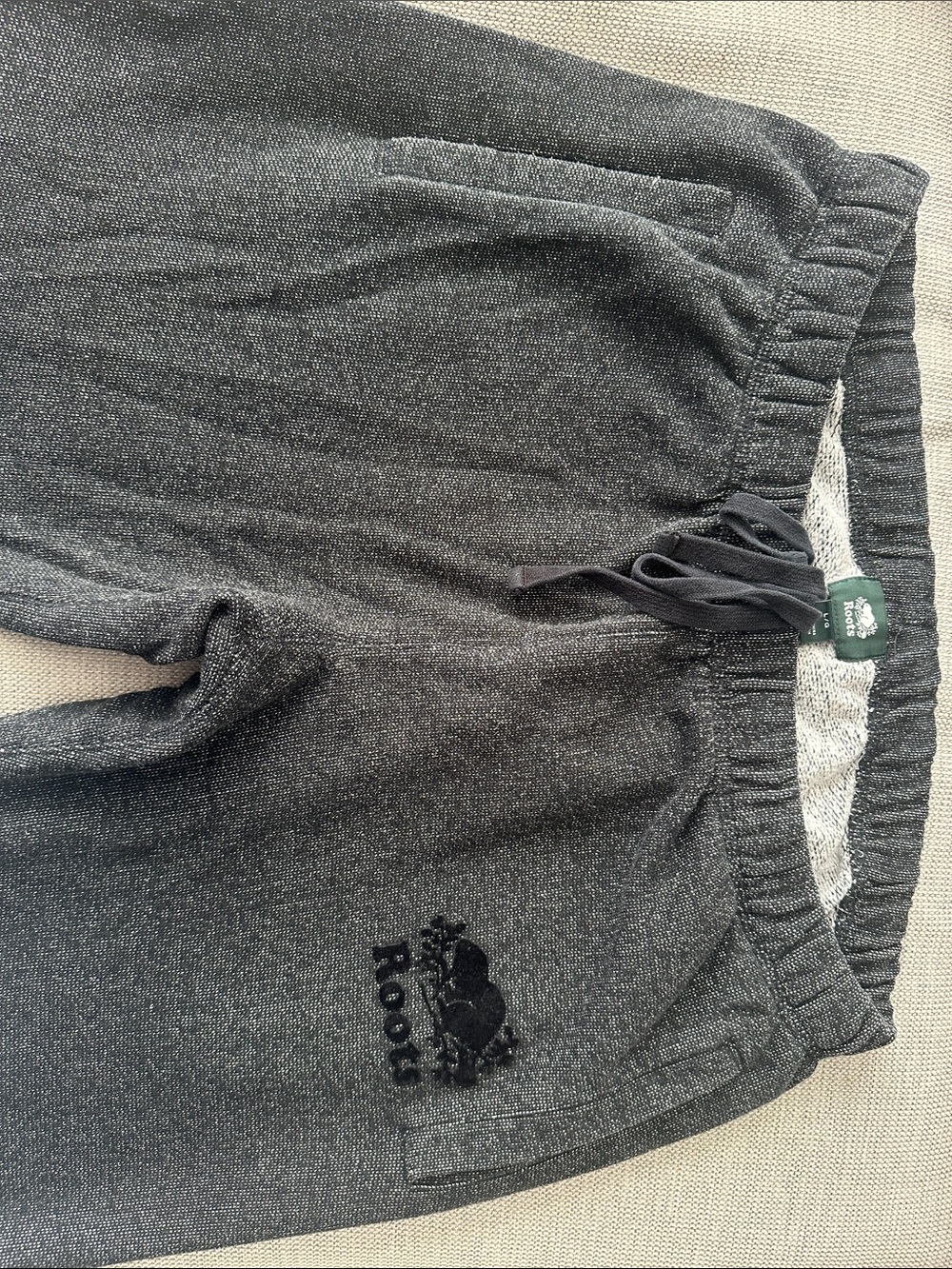 Roots Charcoal Sweatpants with Drawstring, Mens L